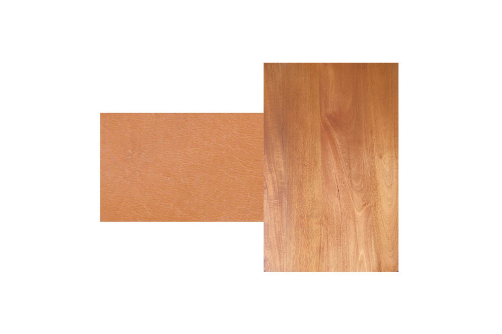 Masaya Wood & Leather Ottoman | Ottomans | Modishstore - 5