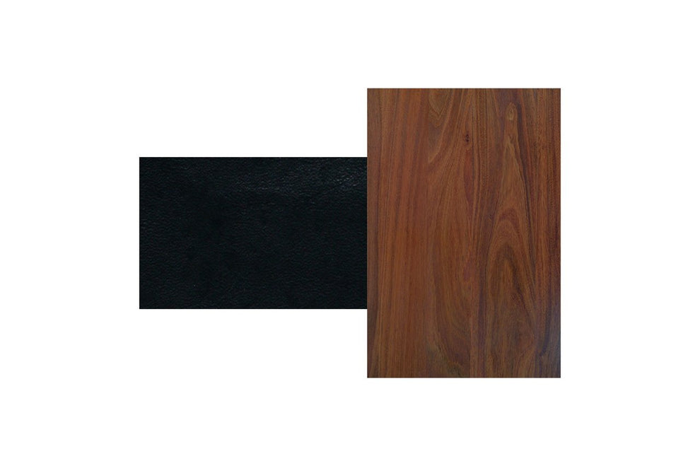 Masaya Wood & Leather Ottoman | Ottomans | Modishstore - 11