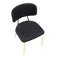 LumiSource Bouton Chair - Set of 2 Gold Metal, Black Velvet  Velvet Fabric, Foam, Brushed Metal Contemporary/Glam Styling Sleek Gold Frame Finish | Dining Chairs | Modishstore
