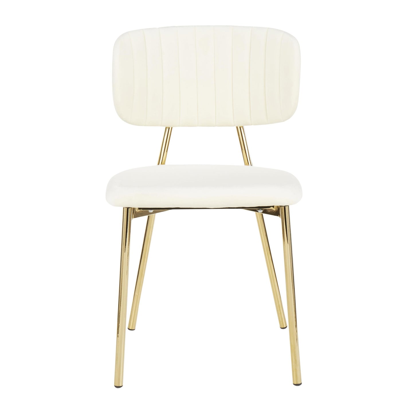 LumiSource Bouton Chair - Set of 2 Gold Metal, Black Velvet  Velvet Fabric, Foam, Brushed Metal Contemporary/Glam Styling Sleek Gold Frame Finish | Dining Chairs | Modishstore - 10
