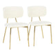 LumiSource Bouton Chair - Set of 2 Gold Metal, Black Velvet  Velvet Fabric, Foam, Brushed Metal Contemporary/Glam Styling Sleek Gold Frame Finish | Dining Chairs | Modishstore - 8