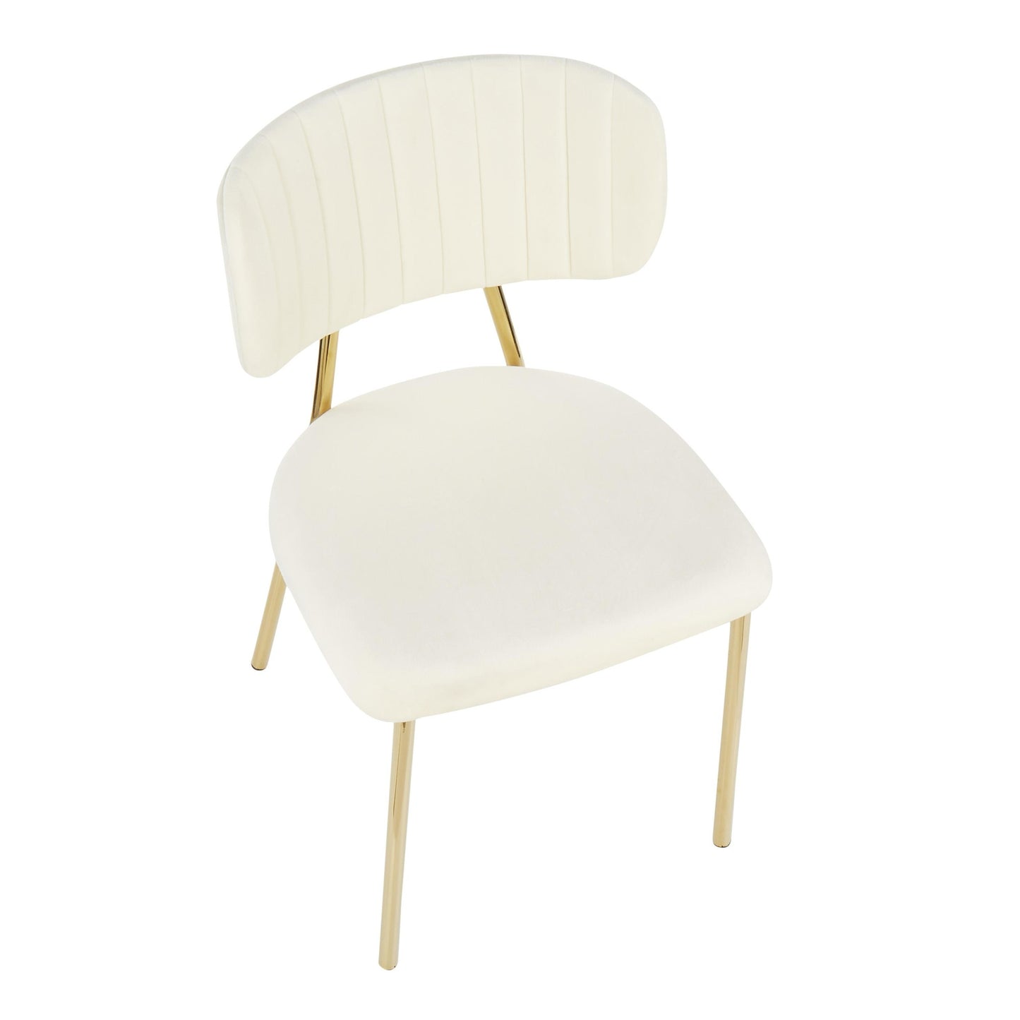 LumiSource Bouton Chair - Set of 2 Gold Metal, Black Velvet  Velvet Fabric, Foam, Brushed Metal Contemporary/Glam Styling Sleek Gold Frame Finish | Dining Chairs | Modishstore - 9