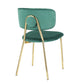 LumiSource Bouton Chair - Set of 2 Gold Metal, Black Velvet  Velvet Fabric, Foam, Brushed Metal Contemporary/Glam Styling Sleek Gold Frame Finish | Dining Chairs | Modishstore - 18