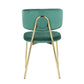 LumiSource Bouton Chair - Set of 2 Gold Metal, Black Velvet  Velvet Fabric, Foam, Brushed Metal Contemporary/Glam Styling Sleek Gold Frame Finish | Dining Chairs | Modishstore - 17