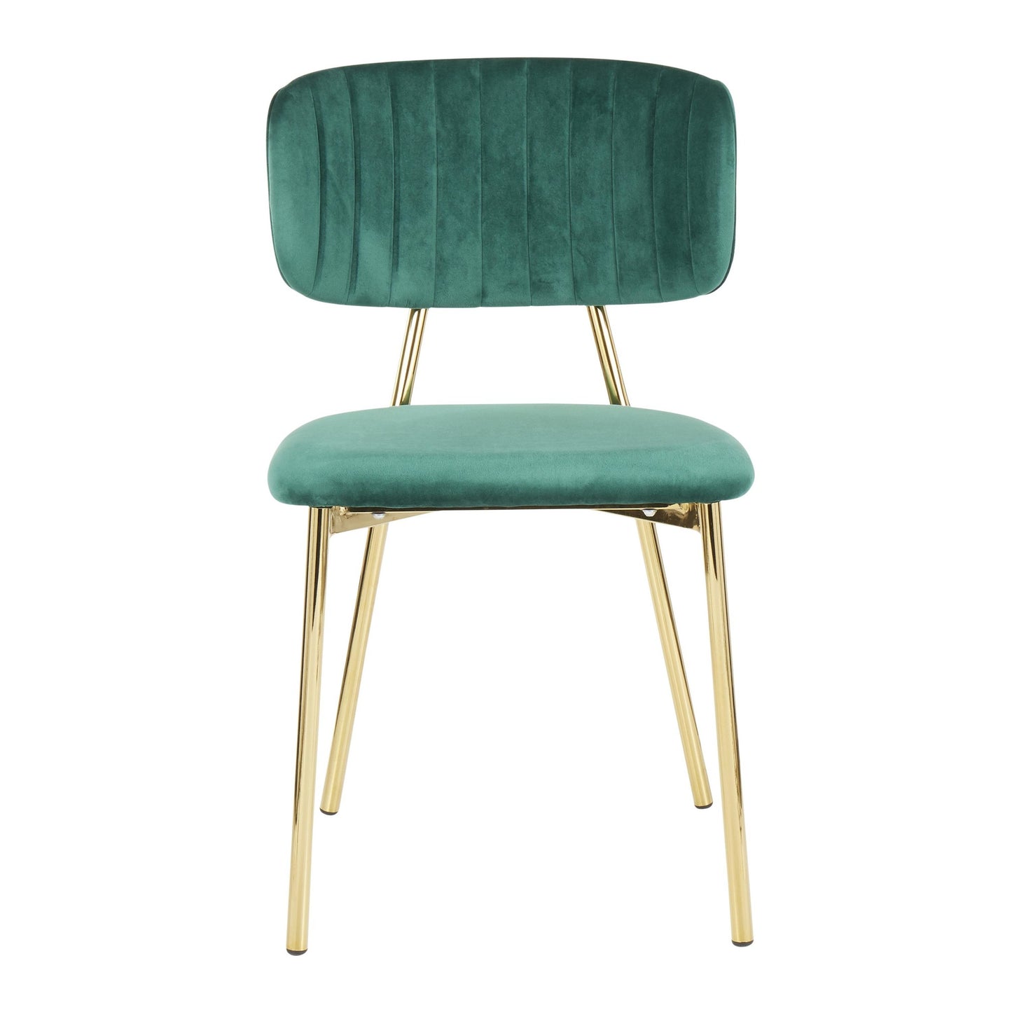 LumiSource Bouton Chair - Set of 2 Gold Metal, Black Velvet  Velvet Fabric, Foam, Brushed Metal Contemporary/Glam Styling Sleek Gold Frame Finish | Dining Chairs | Modishstore - 16