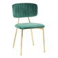 LumiSource Bouton Chair - Set of 2 Gold Metal, Black Velvet  Velvet Fabric, Foam, Brushed Metal Contemporary/Glam Styling Sleek Gold Frame Finish | Dining Chairs | Modishstore - 20