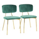 LumiSource Bouton Chair - Set of 2 Gold Metal, Black Velvet  Velvet Fabric, Foam, Brushed Metal Contemporary/Glam Styling Sleek Gold Frame Finish | Dining Chairs | Modishstore - 14