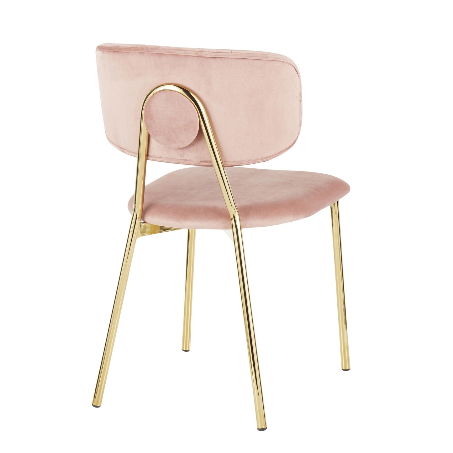 LumiSource Bouton Chair - Set of 2 Gold Metal, Black Velvet  Velvet Fabric, Foam, Brushed Metal Contemporary/Glam Styling Sleek Gold Frame Finish | Dining Chairs | Modishstore - 25