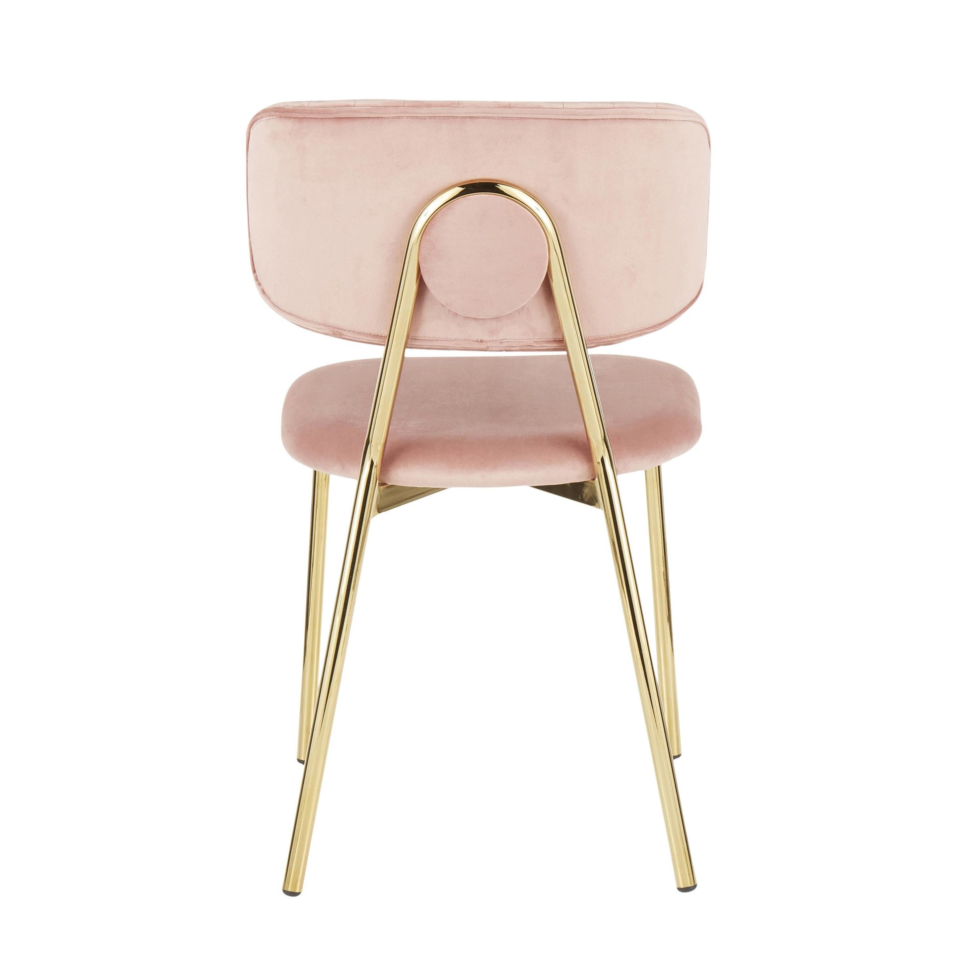 LumiSource Bouton Chair - Set of 2 Gold Metal, Black Velvet  Velvet Fabric, Foam, Brushed Metal Contemporary/Glam Styling Sleek Gold Frame Finish | Dining Chairs | Modishstore - 24
