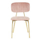 LumiSource Bouton Chair - Set of 2 Gold Metal, Black Velvet  Velvet Fabric, Foam, Brushed Metal Contemporary/Glam Styling Sleek Gold Frame Finish | Dining Chairs | Modishstore - 23