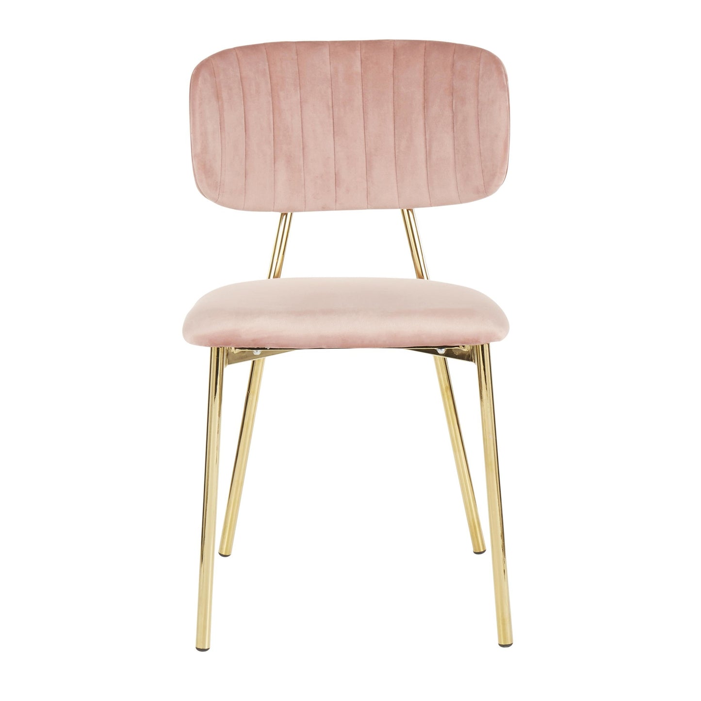 LumiSource Bouton Chair - Set of 2 Gold Metal, Black Velvet  Velvet Fabric, Foam, Brushed Metal Contemporary/Glam Styling Sleek Gold Frame Finish | Dining Chairs | Modishstore - 23