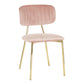 LumiSource Bouton Chair - Set of 2 Gold Metal, Black Velvet  Velvet Fabric, Foam, Brushed Metal Contemporary/Glam Styling Sleek Gold Frame Finish | Dining Chairs | Modishstore - 27