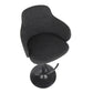 Boyne Industrial Adjustable Barstool with Swivel in Black Metal and Dark Grey Fabric By LumiSource - Set of 2 | Bar Stools | Modishstore - 3