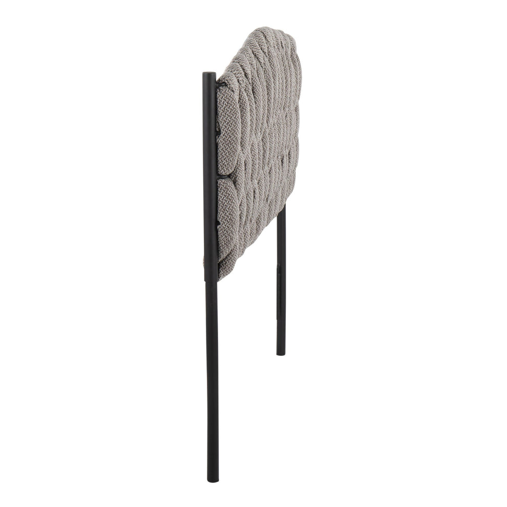 Braided Matisse Twin Size Headboard in Black Metal and Grey Fabric By LumiSource | Headboards | Modishstore - 3