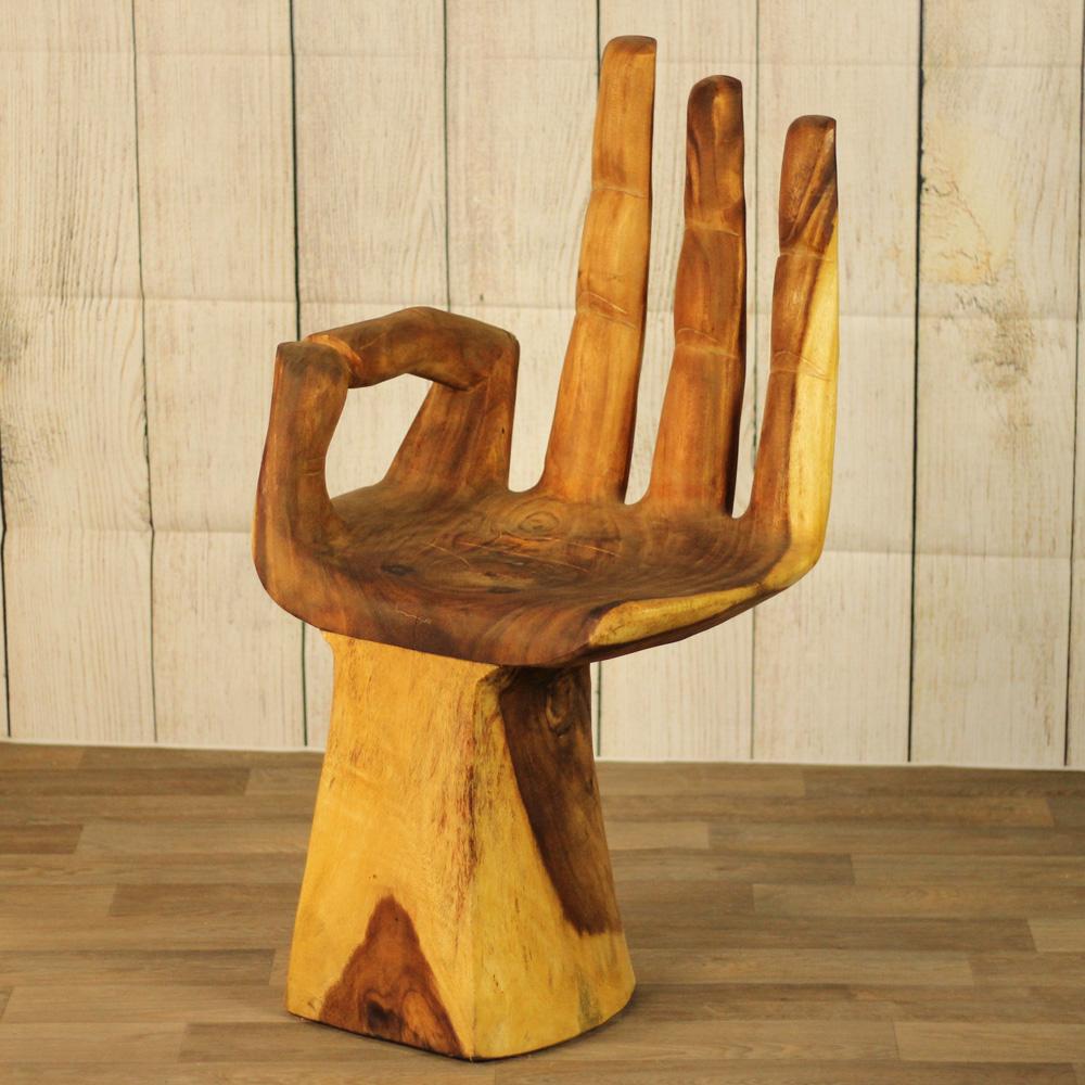 Buddha Hand Shaped Accent Chair-Large -Wooden- Only 1 left | ModishStore | Accent Chairs