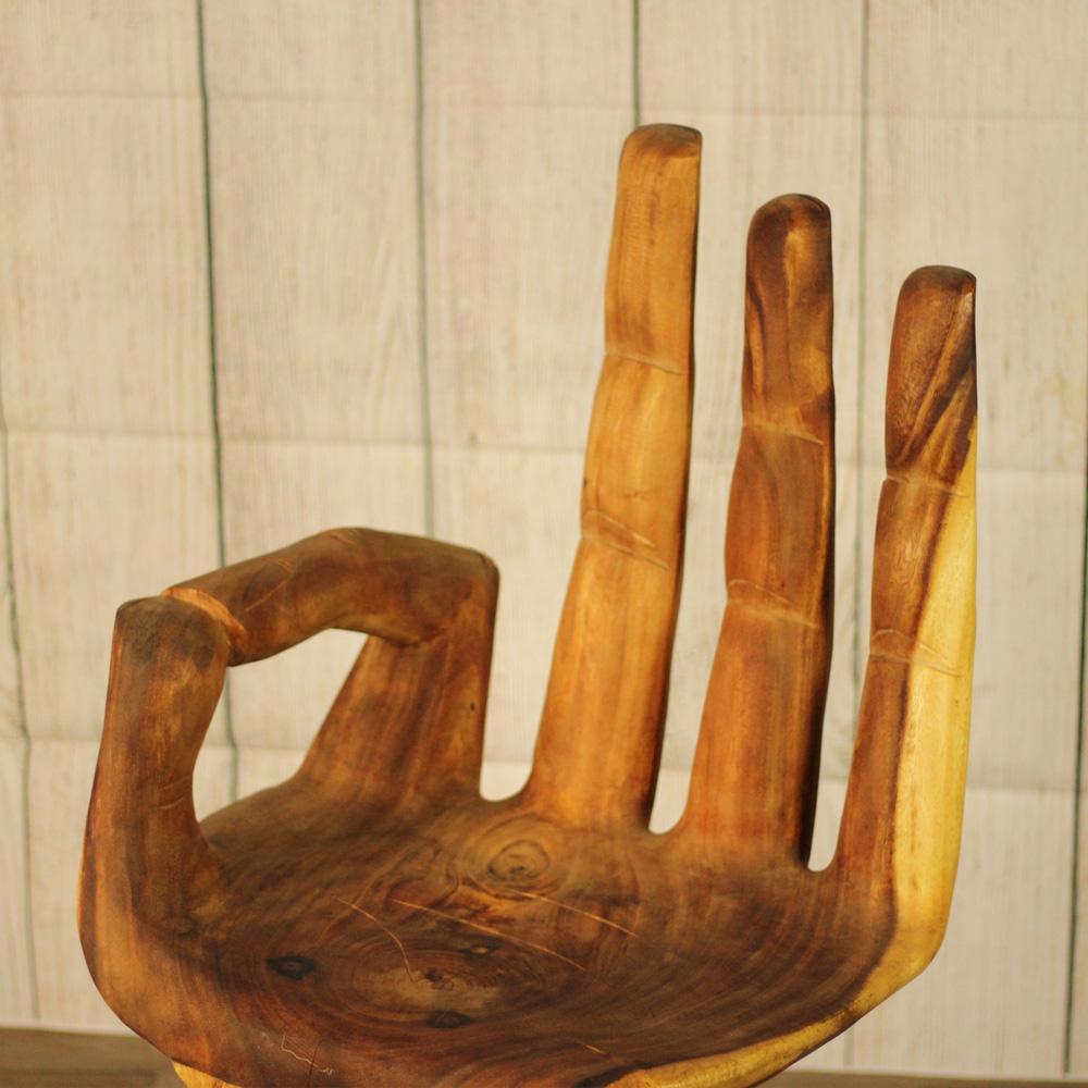 Buddha Hand Shaped Accent Chair-Large -Wooden- Only 1 left | ModishStore | Accent Chairs-2