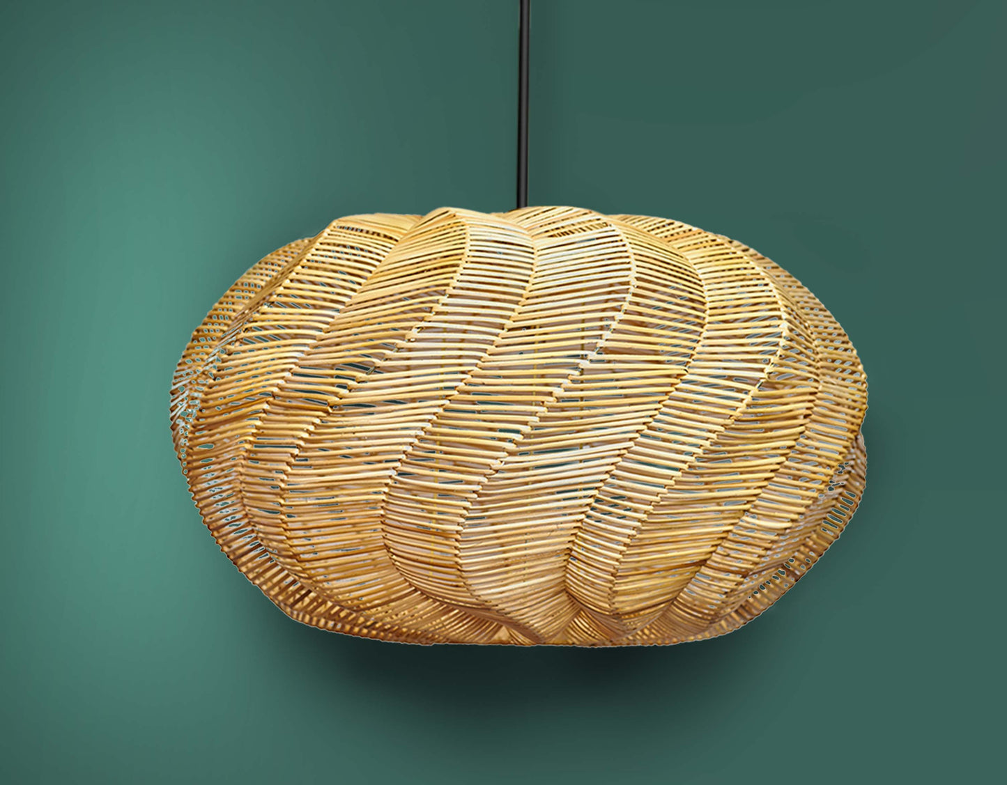 Rattan Spiral Sea Shell Pendant Light by Artisan Living | ModishStore | Pendant Lamps