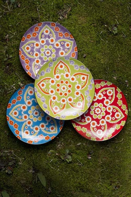 Vagabond Vintage Handpainted Ceramic Plates | Modishstore | Trays & Pedestals