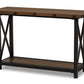 baxton studio herzen rustic industrial style antique black textured finished metal distressed wood occasional console table | Modish Furniture Store-3