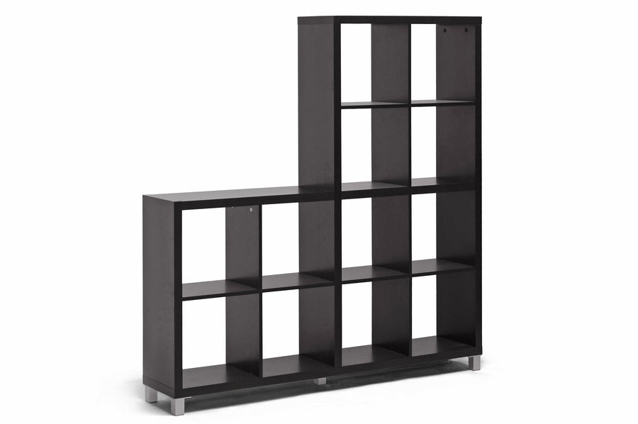 baxton studio sunna dark brown modern cube shelving unit | Modish Furniture Store-2
