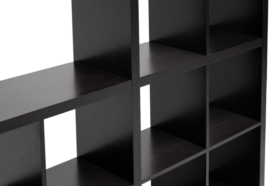 baxton studio sunna dark brown modern cube shelving unit | Modish Furniture Store-3