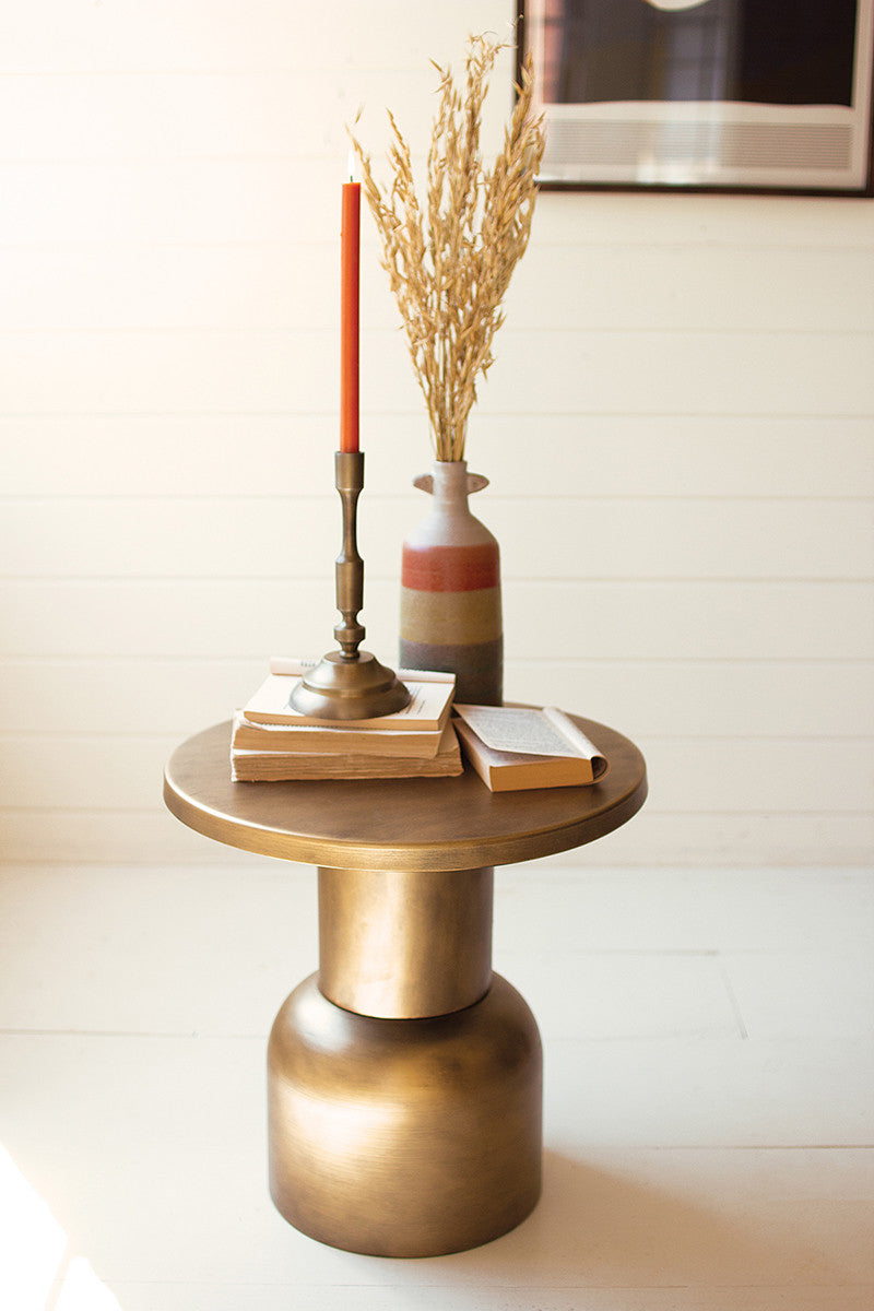 Antique Brass Metal Accent Table By Kalalou | Modishstore | Accent Tables