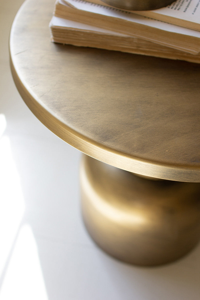 Antique Brass Metal Accent Table By Kalalou-2