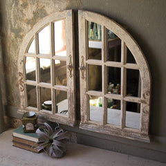 Kalalou Arched Window Mirrors - Set Of 2
