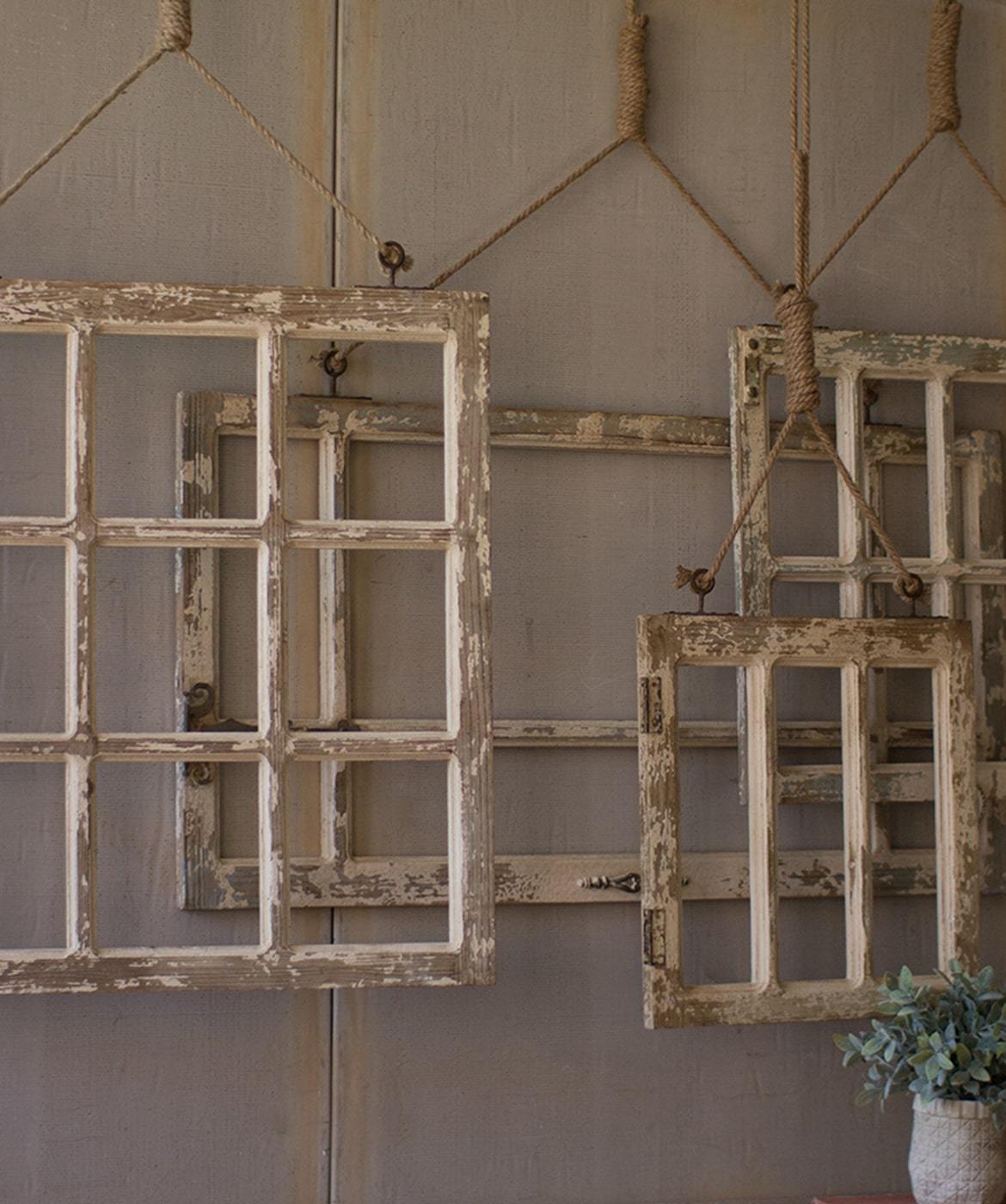 Kalalou Window Frame Wall Art - Set Of 4 | Modishstore | Wall Art
