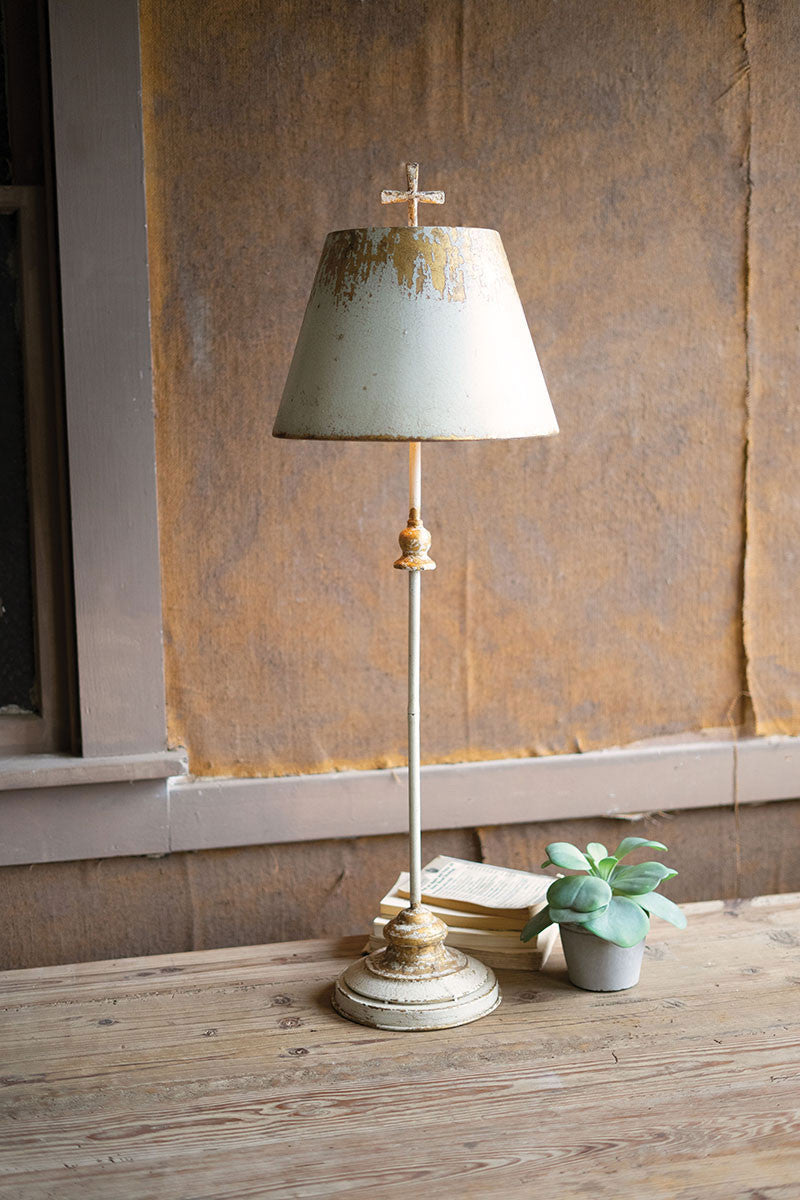 Antique White & Gold Metal Table Lamp By Kalalou | Modishstore | Table Lamps