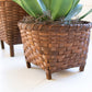 Round Woven Brown Baskets With Feet Set Of 2 By Kalalou-2
