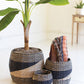 Round Black And Natural Seagrass Baskets Set Of 3 By Kalalou | Modishstore | Bins, Baskets & Buckets