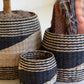 Round Black And Natural Seagrass Baskets Set Of 3 By Kalalou-3