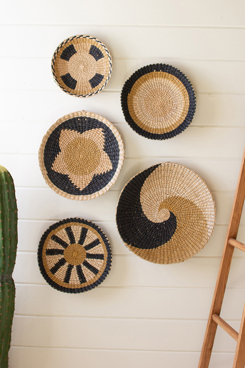 Round Seagrass Wall Art Set of 5 By Kalalou-4