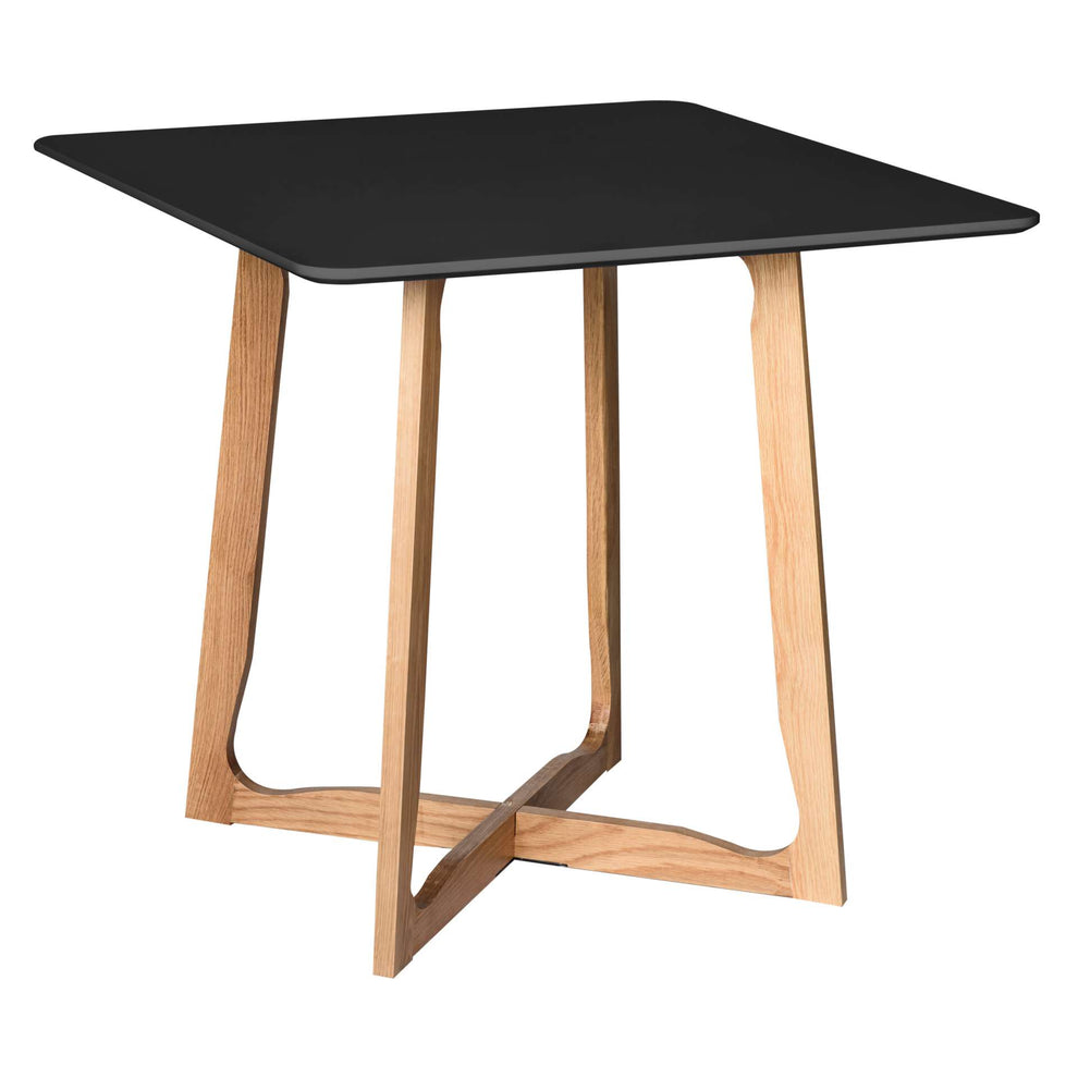 LeisureMod Cedar Square Bistro Dining Table W/ Natural Wood X Shaped Sled Base | Dining Tables | Modishstore