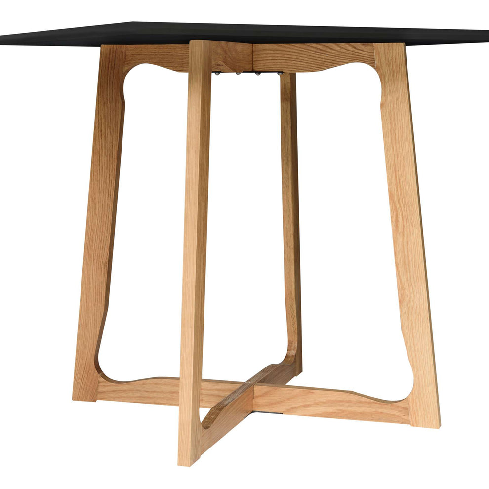 LeisureMod Cedar Square Bistro Dining Table W/ Natural Wood X Shaped Sled Base | Dining Tables | Modishstore - 5