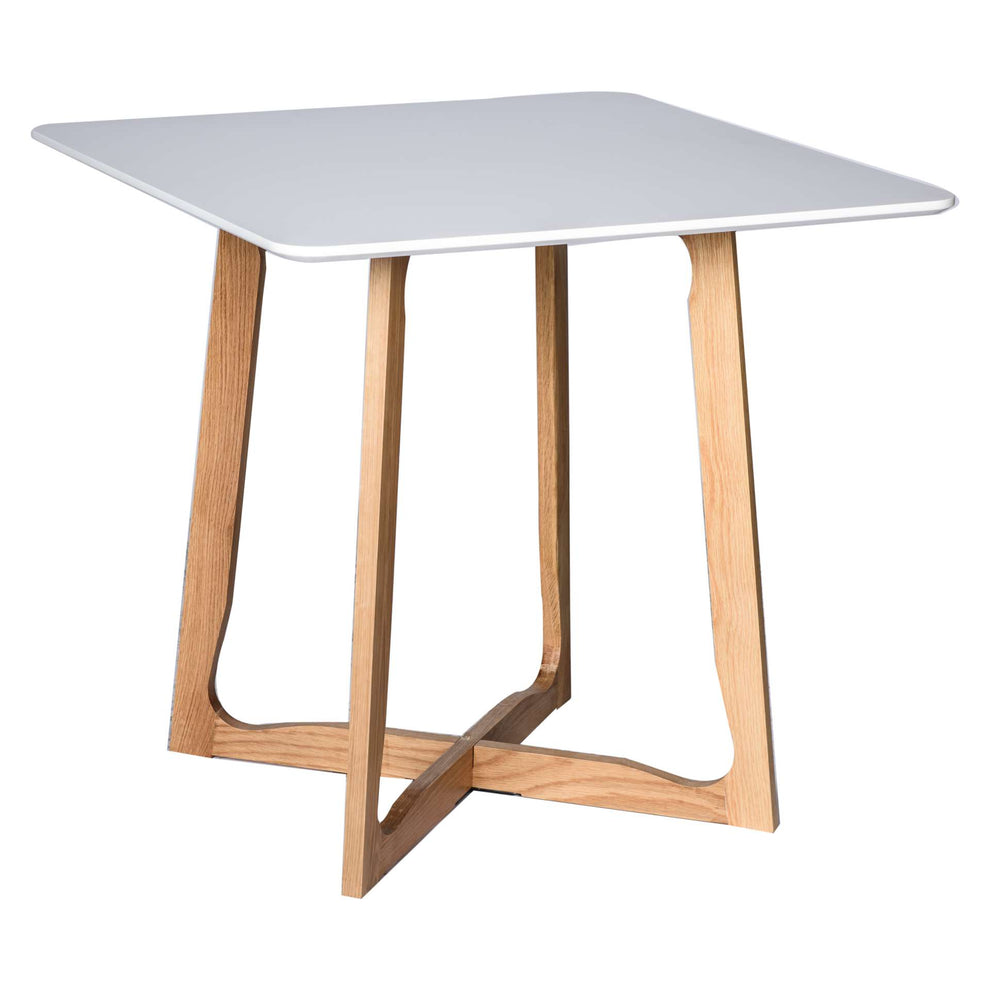 LeisureMod Cedar Square Bistro Dining Table W/ Natural Wood X Shaped Sled Base | Dining Tables | Modishstore - 6