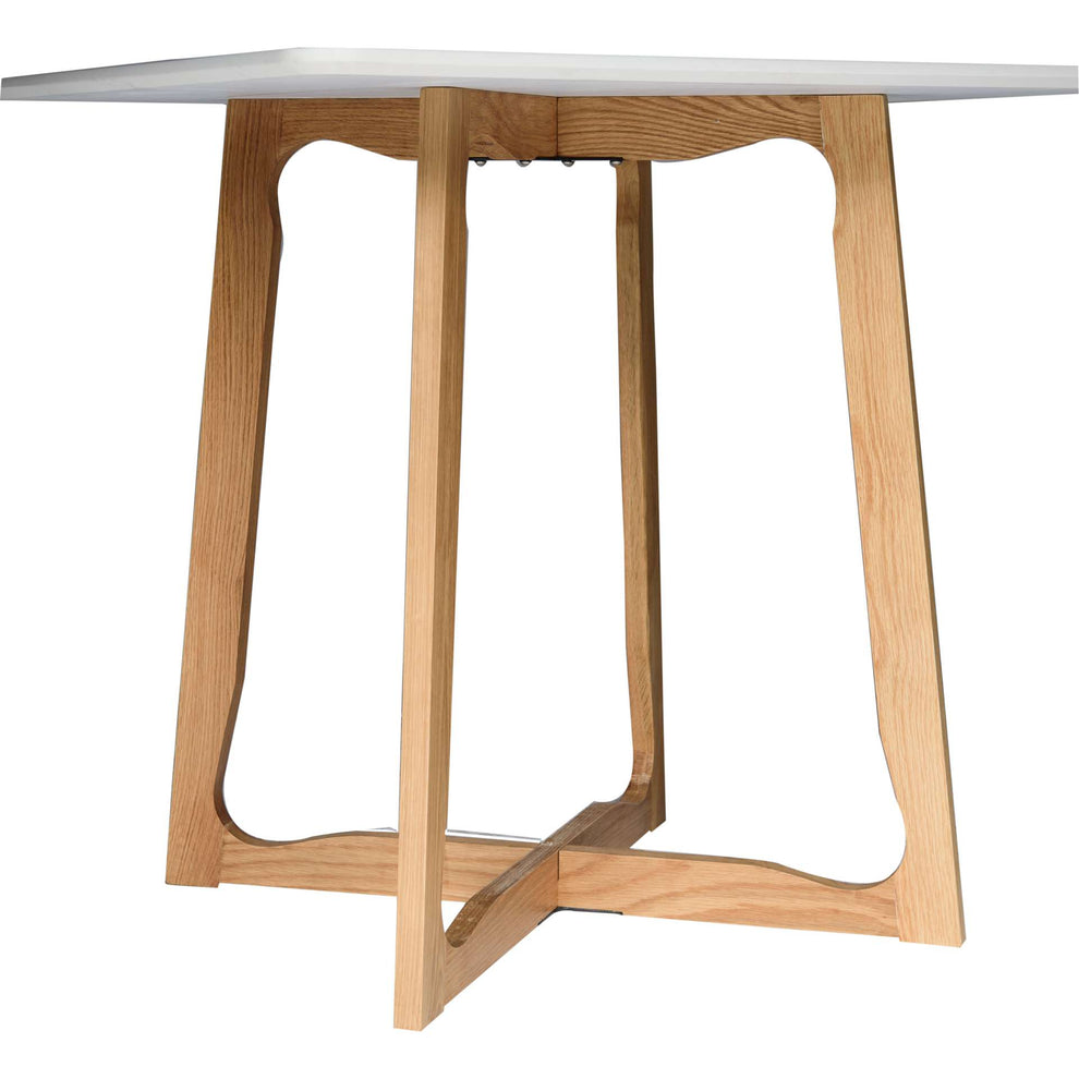 LeisureMod Cedar Square Bistro Dining Table W/ Natural Wood X Shaped Sled Base | Dining Tables | Modishstore - 10