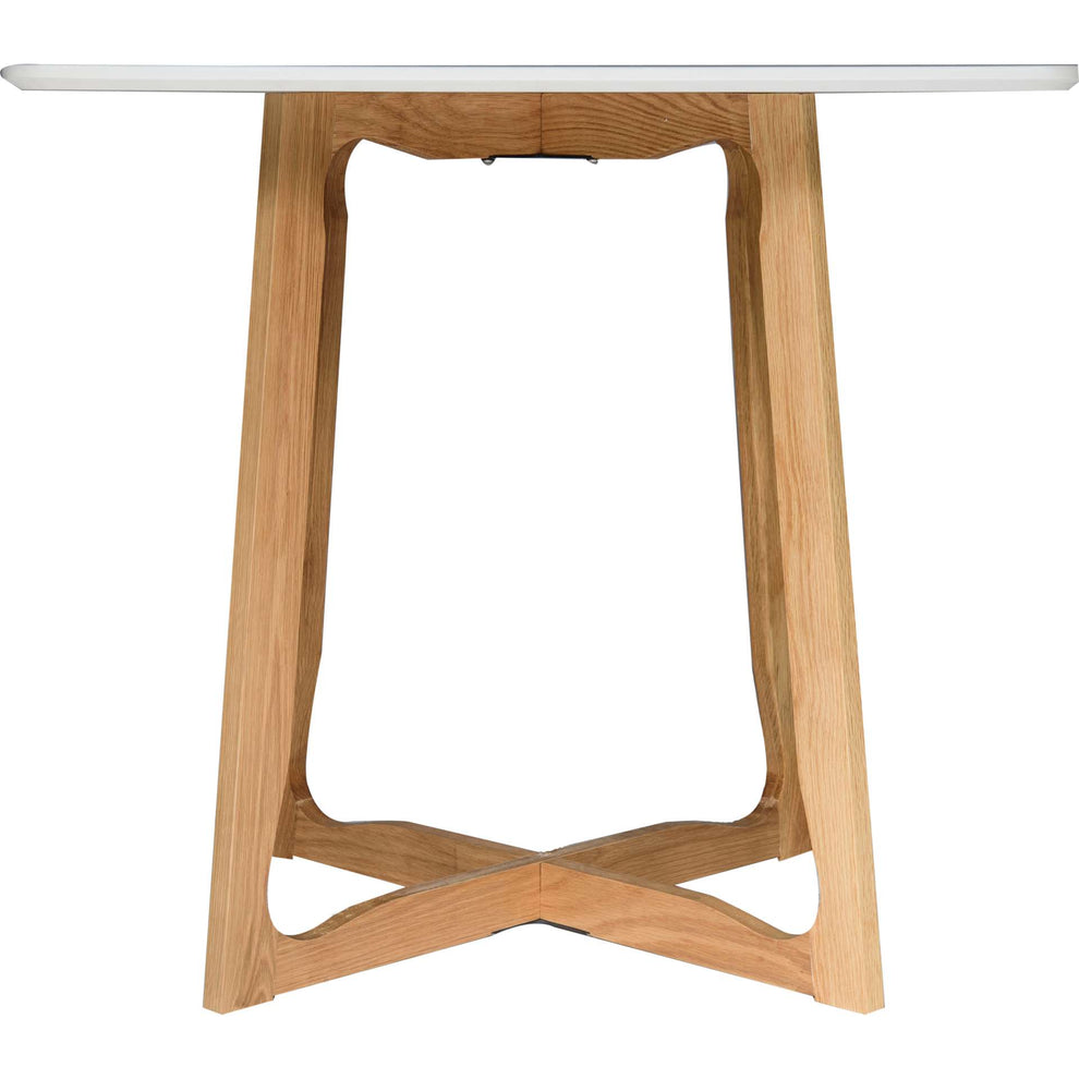 LeisureMod Cedar Square Bistro Dining Table W/ Natural Wood X Shaped Sled Base | Dining Tables | Modishstore - 9