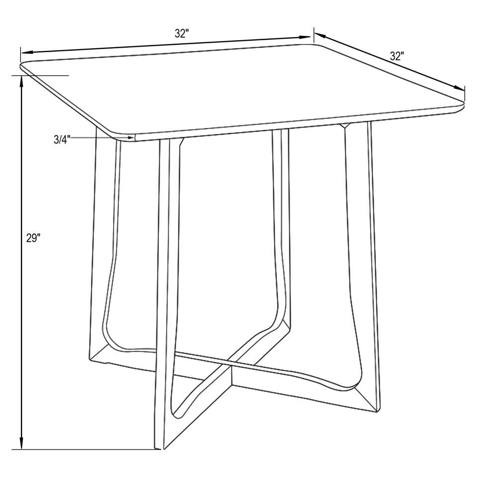 LeisureMod Cedar Square Bistro Dining Table W/ Natural Wood X Shaped Sled Base | Dining Tables | Modishstore - 8