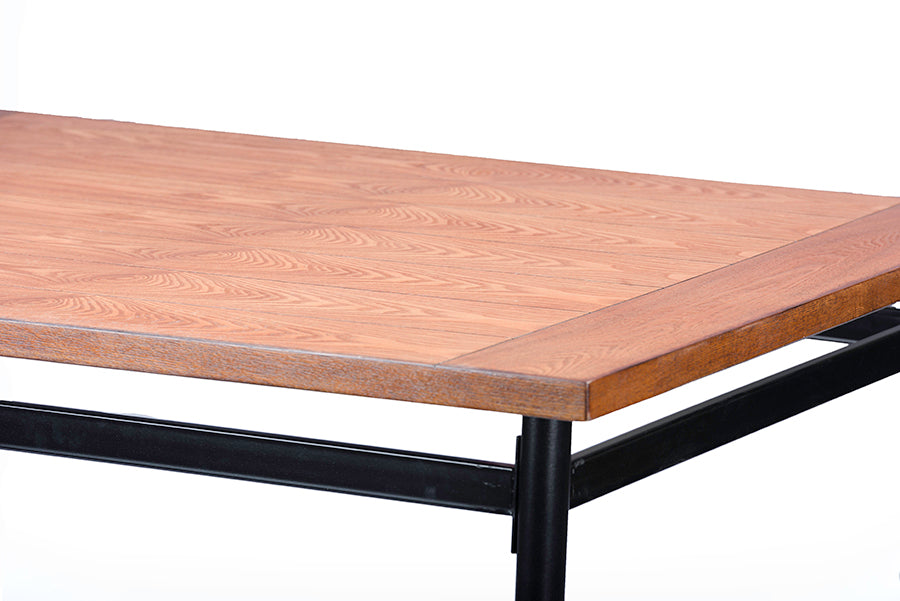 Baxton Studio Broxburn Wood & Metal Industrial Dining Table | Dining Tables | Modishstore - 2