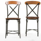 Baxton Studio Broxburn Light Brown Wood & Metal Bar Stool (Set of 2) | Modishstore | Bar Stools