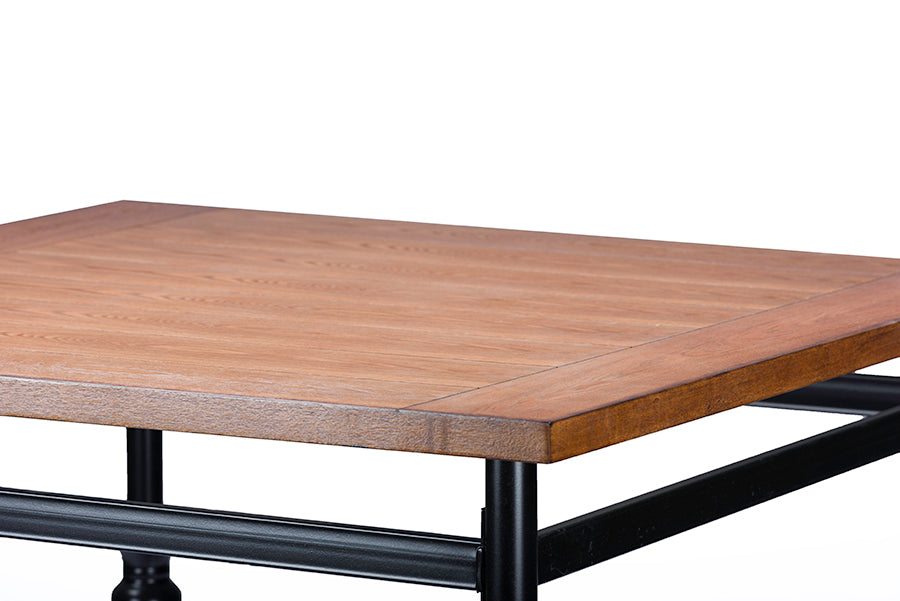 Baxton Studio Broxburn Wood & Metal Industrial Pub Table | Pub Tables | Modishstore - 2