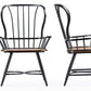 baxton studio longford dark walnut wood and black metal vintage industrial dining arm chair set of 2 | Modish Furniture Store-2