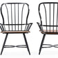 baxton studio longford dark walnut wood and black metal vintage industrial dining arm chair set of 2 | Modish Furniture Store-3