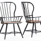 baxton studio longford dark walnut wood and black metal vintage industrial dining arm chair set of 2 | Modish Furniture Store-4