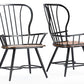baxton studio longford dark walnut wood and black metal vintage industrial dining arm chair set of 2 | Modish Furniture Store-4