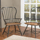 Baxton Studio Longford "Dark-Walnut" Wood and Black Metal Vintage Industrial Dining Arm Chair (Set of 2) | Modishstore | Armchairs