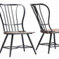 Baxton Studio Longford "Dark-Walnut" Wood and Black Metal Vintage Industrial Dining Chair (Set of 2) | Modishstore | Dining Chairs - 2