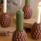 Ceramic Pinecone Taper Candle Holders By Kalalou | Candle Holders | Modishstore - 3